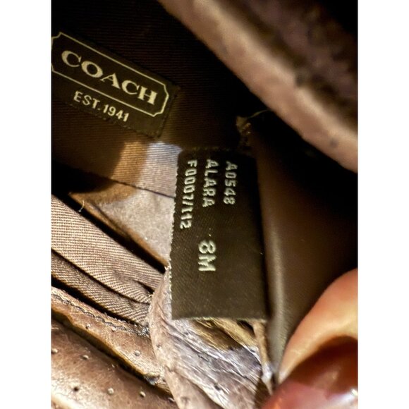 Coach Alara Brown Signature Suede Wedge Sneakers Size 8M Women’s High Top Shoes - Picture 14 of 16